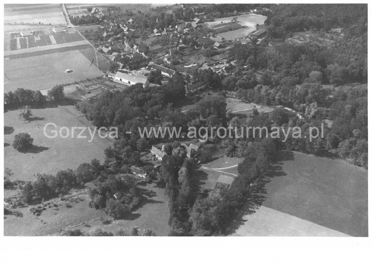 1942 lotnicze na młyn,pałac,wieś LvK